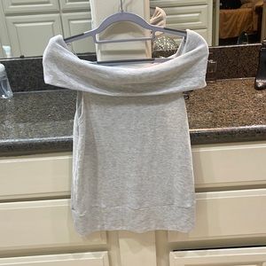 Cowl neck off shoulder sweater shirt